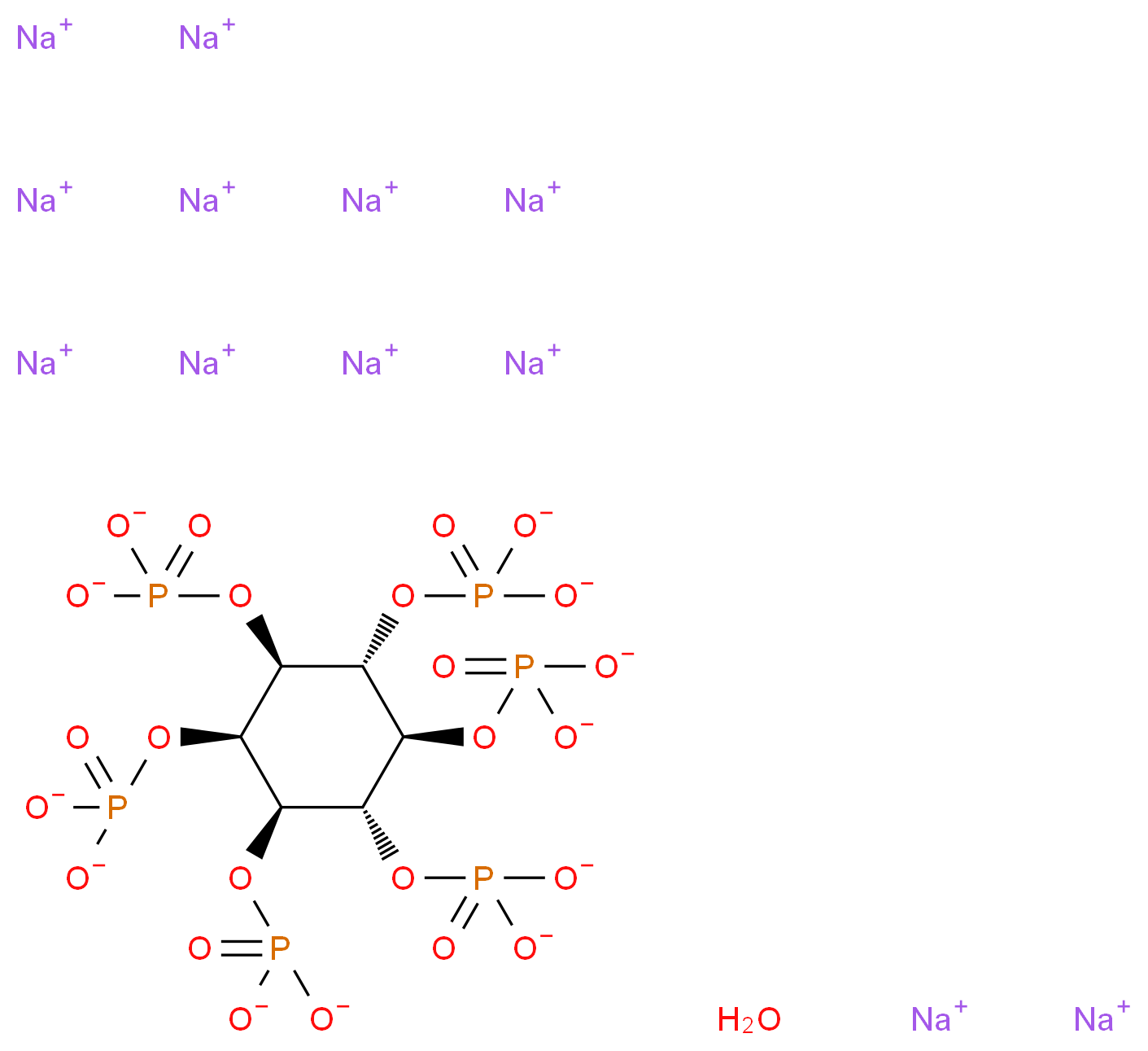 dodecasodium hydrate (1S,2R,3r,4S,5R,6S)-2,3,4,5,6-pentakis(phosphonatooxy)cyclohexyl phosphate_分子结构_CAS_123408-98-0