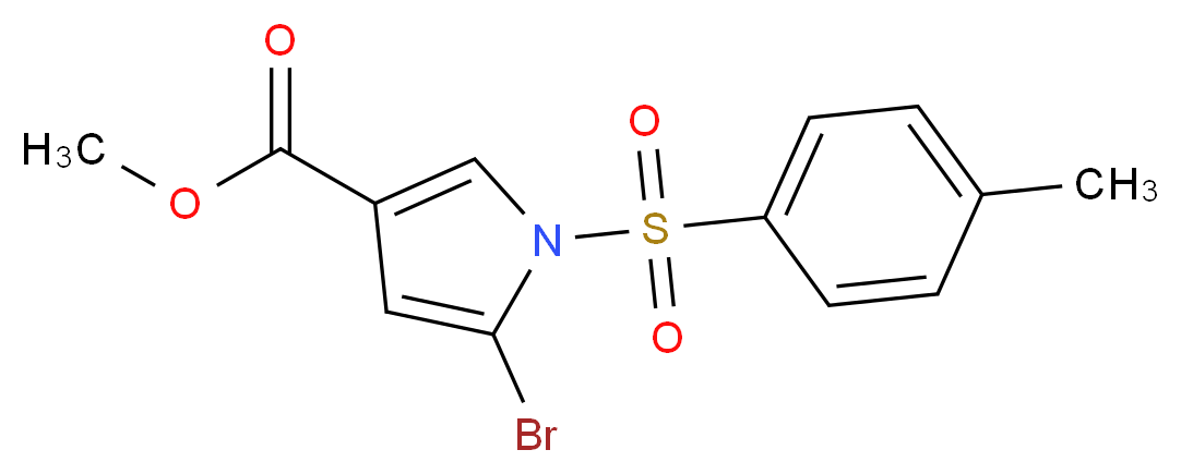 methyl 5-bromo-1-(4-methylbenzenesulfonyl)-1H-pyrrole-3-carboxylate_分子结构_CAS_881673-79-6