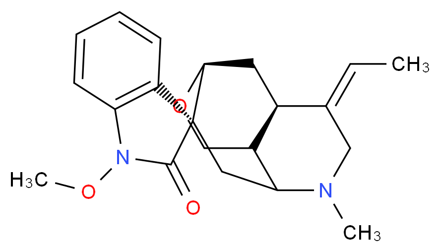 (1'S,3S,7'Z,8'R)-7'-ethylidene-1-methoxy-5'-methyl-1,2-dihydro-11'-oxa-5'-azaspiro[indole-3,2'-tricyclo[6.3.1.0<sup>4</sup>,<sup>9</sup>]dodecane]-2-one_分子结构_CAS_82375-29-9