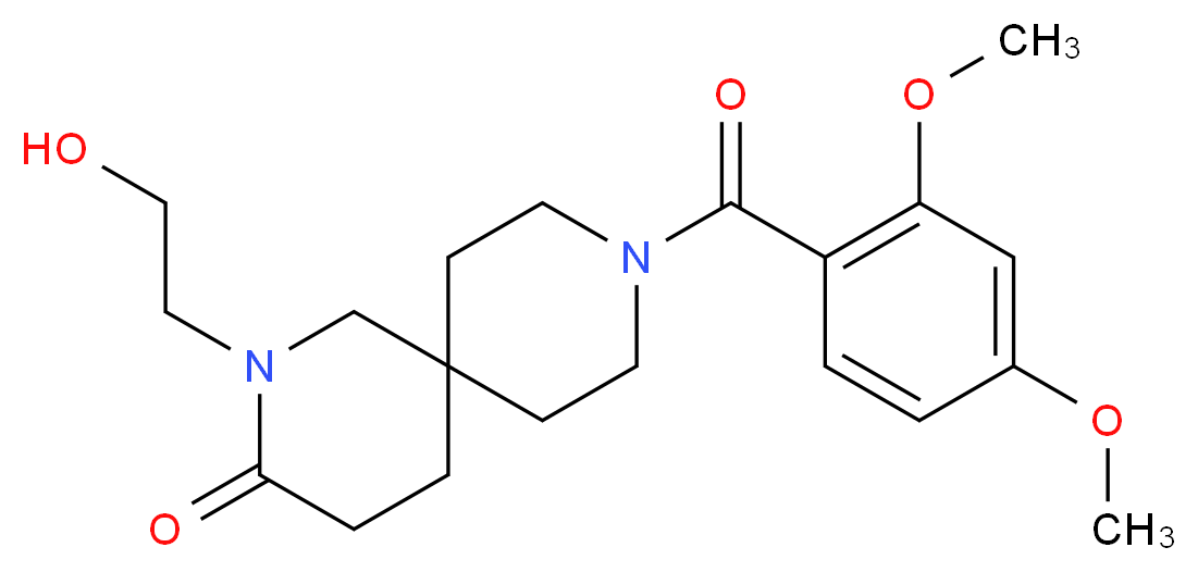 9-(2,4-dimethoxybenzoyl)-2-(2-hydroxyethyl)-2,9-diazaspiro[5.5]undecan-3-one_分子结构_CAS_)