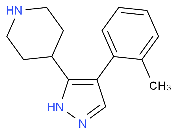 4-[4-(2-methylphenyl)-1H-pyrazol-5-yl]piperidine_分子结构_CAS_)