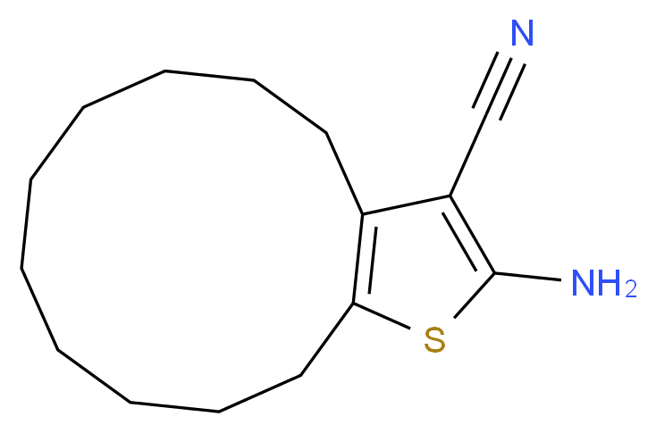 2-amino-4H,5H,6H,7H,8H,9H,10H,11H,12H,13H-cyclododeca[b]thiophene-3-carbonitrile_分子结构_CAS_40106-17-0