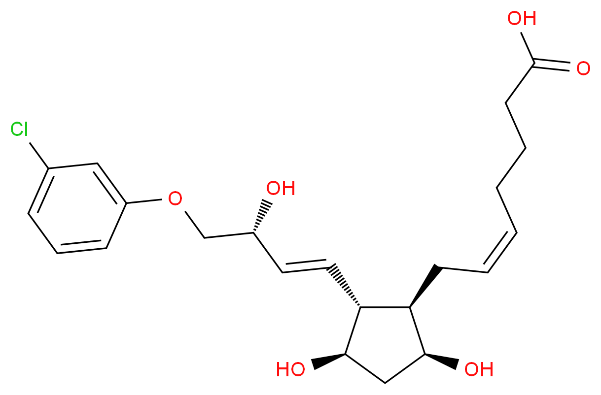 (5Z)-7-[(1R,2R,3R,5S)-2-[(1E,3R)-4-(3-chlorophenoxy)-3-hydroxybut-1-en-1-yl]-3,5-dihydroxycyclopentyl]hept-5-enoic acid_分子结构_CAS_206555-98-8