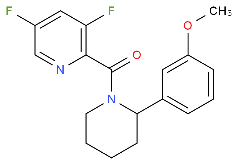 3,5-difluoro-2-{[2-(3-methoxyphenyl)-1-piperidinyl]carbonyl}pyridine_分子结构_CAS_)