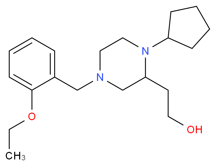 2-[1-cyclopentyl-4-(2-ethoxybenzyl)-2-piperazinyl]ethanol_分子结构_CAS_)