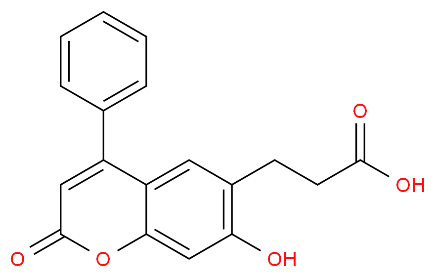 3-(7-hydroxy-2-oxo-4-phenyl-2H-chromen-6-yl)propanoic acid_分子结构_CAS_)