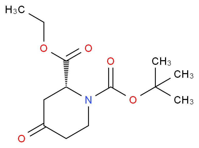 Ethyl (R)-1-Boc-4-oxopiperidine-2-carboxylate_分子结构_CAS_357154-16-6)