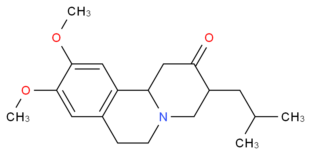 9,10-dimethoxy-3-(2-methylpropyl)-1H,2H,3H,4H,6H,7H,11bH-pyrido[2,1-a]isoquinolin-2-one_分子结构_CAS_58-46-8