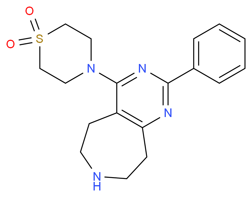 4-(1,1-dioxidothiomorpholin-4-yl)-2-phenyl-6,7,8,9-tetrahydro-5H-pyrimido[4,5-d]azepine_分子结构_CAS_)