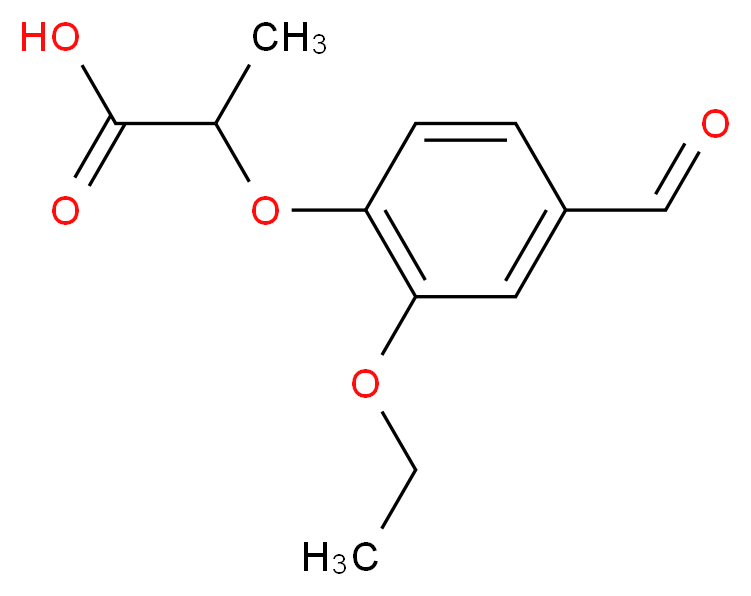 2-(2-ethoxy-4-formylphenoxy)propanoic acid_分子结构_CAS_51264-80-3)