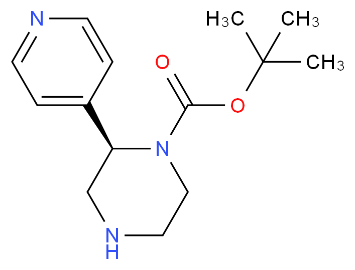 (R)-2-PYRIDIN-4-YL-PIPERAZINE-1-CARBOXYLIC ACID TERT-BUTYL ESTER_分子结构_CAS_)