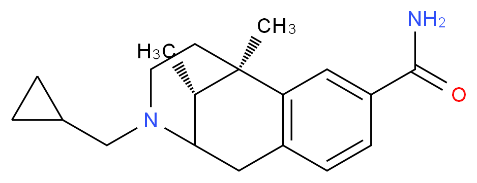 (1R,13R)-10-(cyclopropylmethyl)-1,13-dimethyl-10-azatricyclo[7.3.1.0<sup>2</sup>,<sup>7</sup>]trideca-2(7),3,5-triene-4-carboxamide_分子结构_CAS_911207-68-6