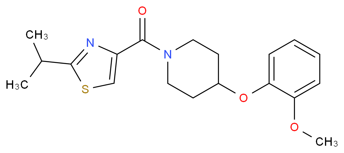 1-[(2-isopropyl-1,3-thiazol-4-yl)carbonyl]-4-(2-methoxyphenoxy)piperidine_分子结构_CAS_)