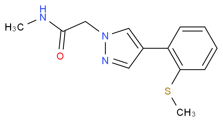 N-methyl-2-{4-[2-(methylthio)phenyl]-1H-pyrazol-1-yl}acetamide_分子结构_CAS_)