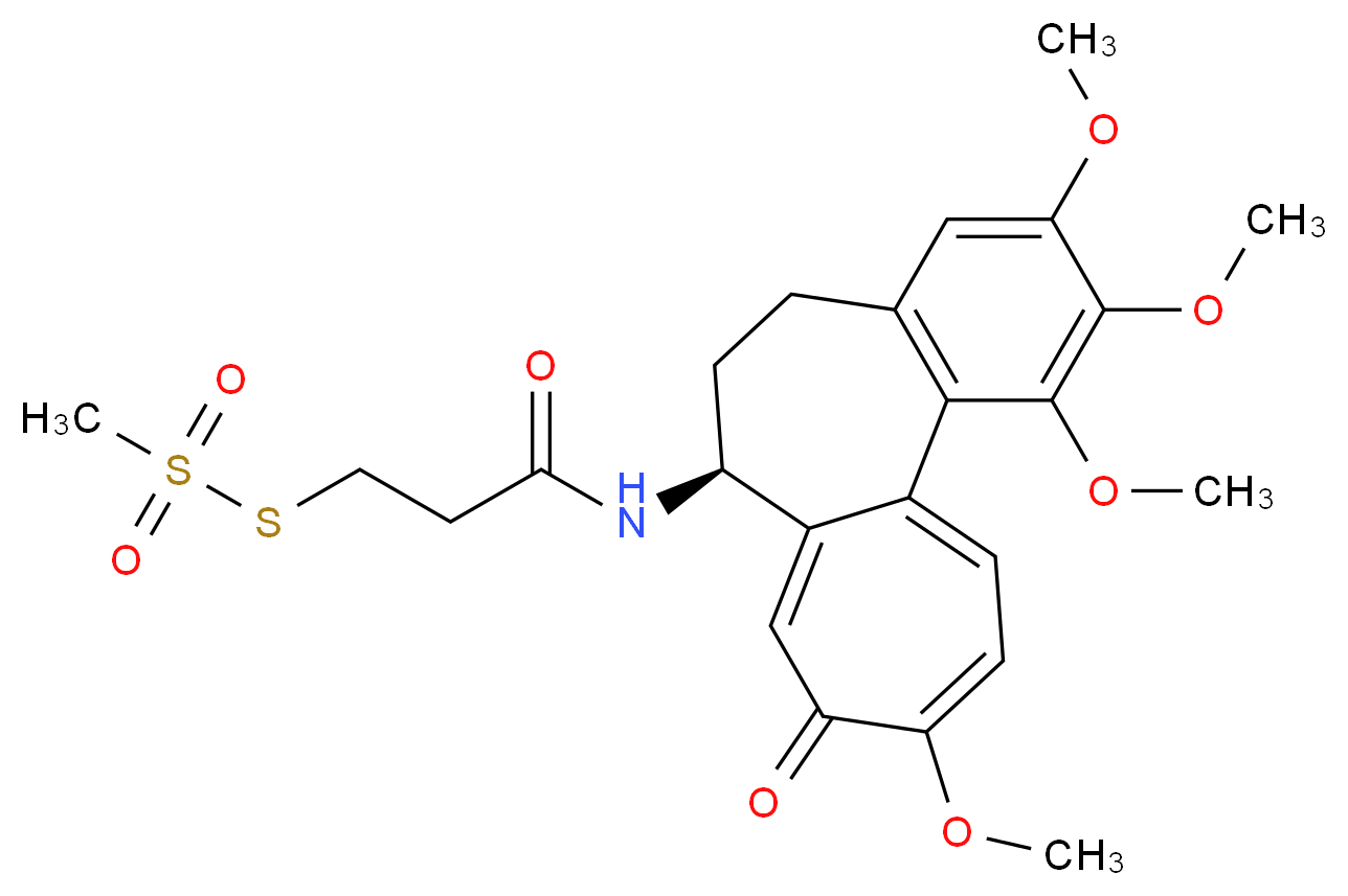 3-(methanesulfonylsulfanyl)-N-[(10S)-3,4,5,14-tetramethoxy-13-oxotricyclo[9.5.0.0<sup>2</sup>,<sup>7</sup>]hexadeca-1(16),2(7),3,5,11,14-hexaen-10-yl]propanamide_分子结构_CAS_1217821-52-7