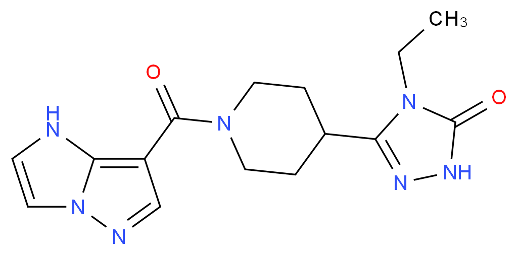 4-ethyl-5-[1-(1H-imidazo[1,2-b]pyrazol-7-ylcarbonyl)piperidin-4-yl]-2,4-dihydro-3H-1,2,4-triazol-3-one_分子结构_CAS_)