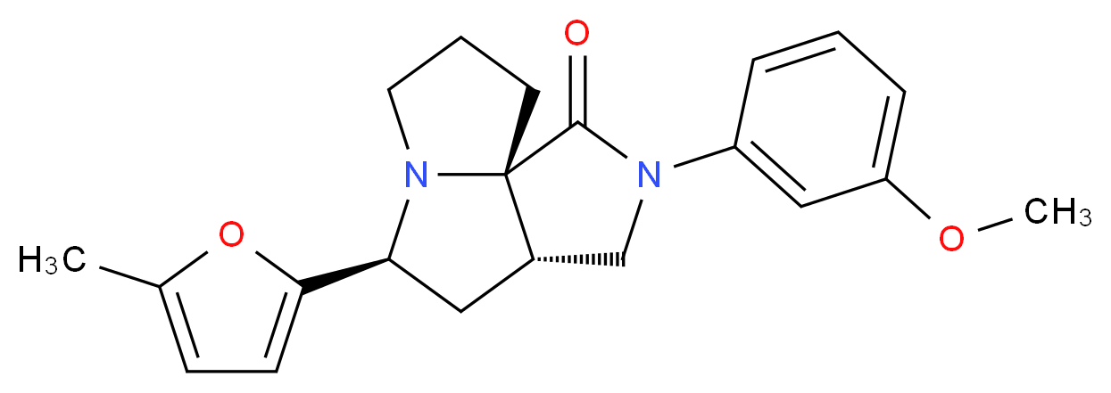 (3aS*,5S*,9aS*)-2-(3-methoxyphenyl)-5-(5-methyl-2-furyl)hexahydro-7H-pyrrolo[3,4-g]pyrrolizin-1(2H)-one_分子结构_CAS_)