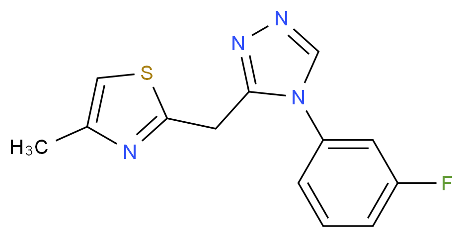 4-(3-fluorophenyl)-3-[(4-methyl-1,3-thiazol-2-yl)methyl]-4H-1,2,4-triazole_分子结构_CAS_)
