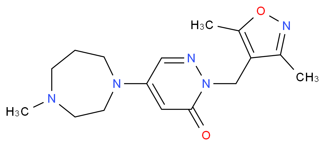 2-[(3,5-dimethyl-4-isoxazolyl)methyl]-5-(4-methyl-1,4-diazepan-1-yl)-3(2H)-pyridazinone_分子结构_CAS_)
