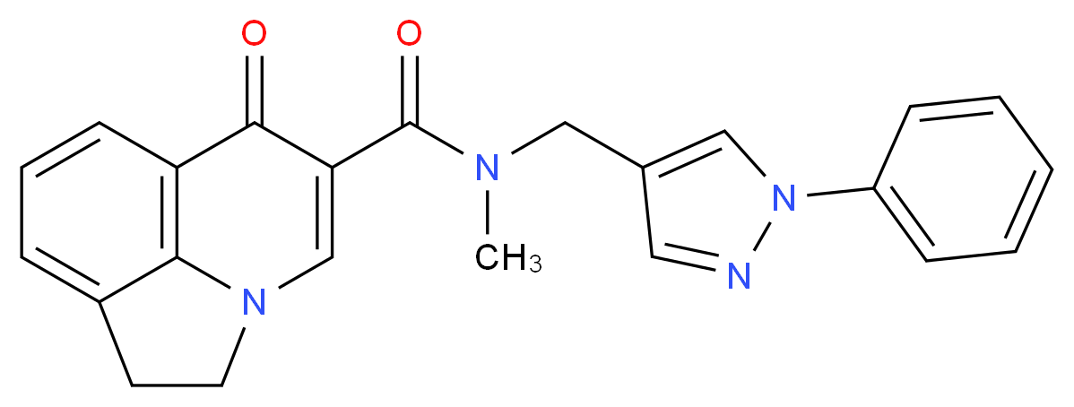 N-methyl-6-oxo-N-[(1-phenyl-1H-pyrazol-4-yl)methyl]-1,2-dihydro-6H-pyrrolo[3,2,1-ij]quinoline-5-carboxamide_分子结构_CAS_)