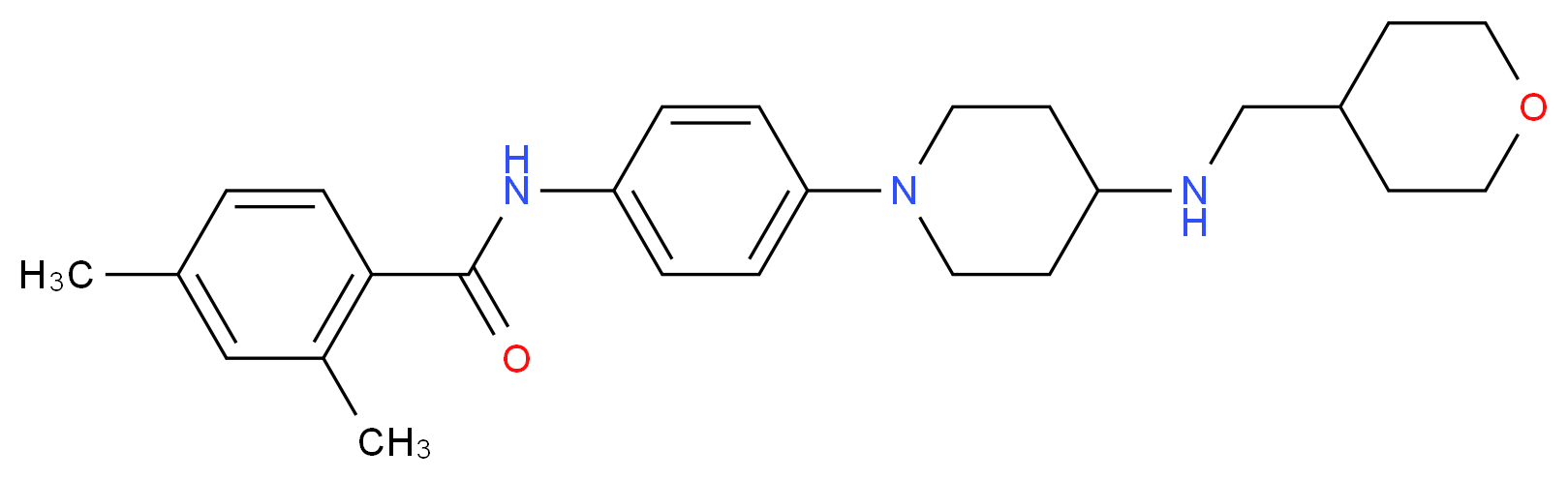 2,4-dimethyl-N-(4-{4-[(tetrahydro-2H-pyran-4-ylmethyl)amino]-1-piperidinyl}phenyl)benzamide_分子结构_CAS_)