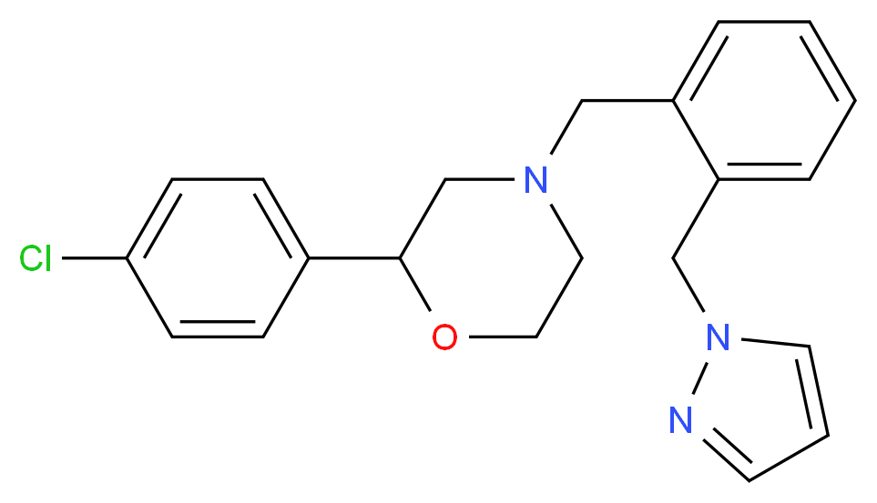 2-(4-chlorophenyl)-4-[2-(1H-pyrazol-1-ylmethyl)benzyl]morpholine_分子结构_CAS_)