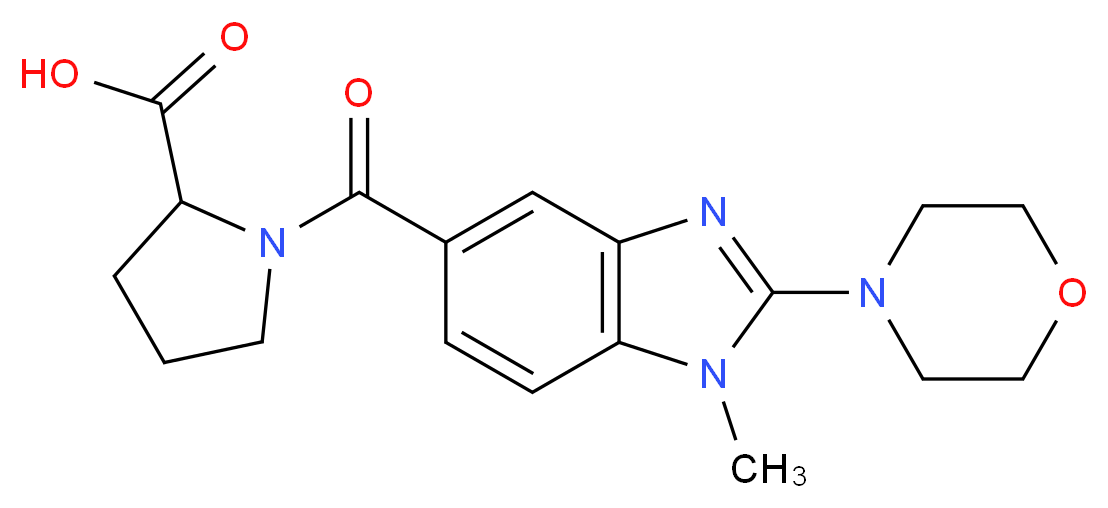 1-{[1-methyl-2-(4-morpholinyl)-1H-benzimidazol-5-yl]carbonyl}proline_分子结构_CAS_)