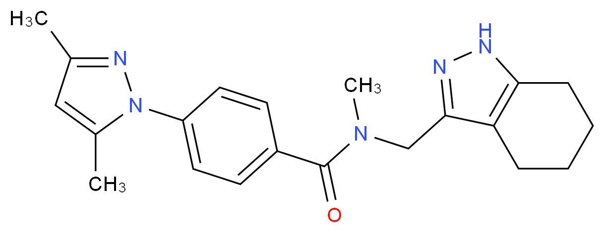 4-(3,5-dimethyl-1H-pyrazol-1-yl)-N-methyl-N-(4,5,6,7-tetrahydro-1H-indazol-3-ylmethyl)benzamide_分子结构_CAS_)