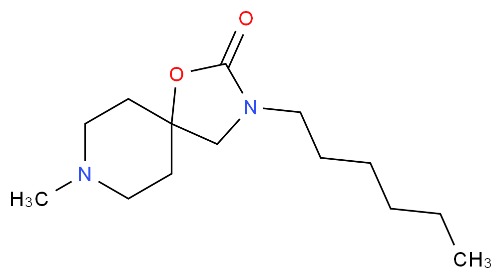 3-hexyl-8-methyl-1-oxa-3,8-diazaspiro[4.5]decan-2-one_分子结构_CAS_)