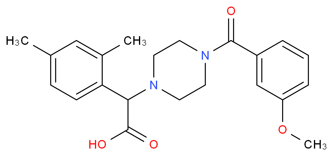 (2,4-dimethylphenyl)[4-(3-methoxybenzoyl)piperazin-1-yl]acetic acid_分子结构_CAS_)