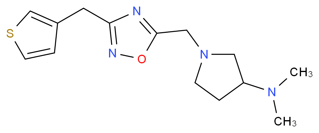 N,N-dimethyl-1-{[3-(3-thienylmethyl)-1,2,4-oxadiazol-5-yl]methyl}-3-pyrrolidinamine_分子结构_CAS_)