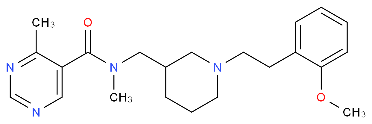 N-({1-[2-(2-methoxyphenyl)ethyl]piperidin-3-yl}methyl)-N,4-dimethylpyrimidine-5-carboxamide_分子结构_CAS_)
