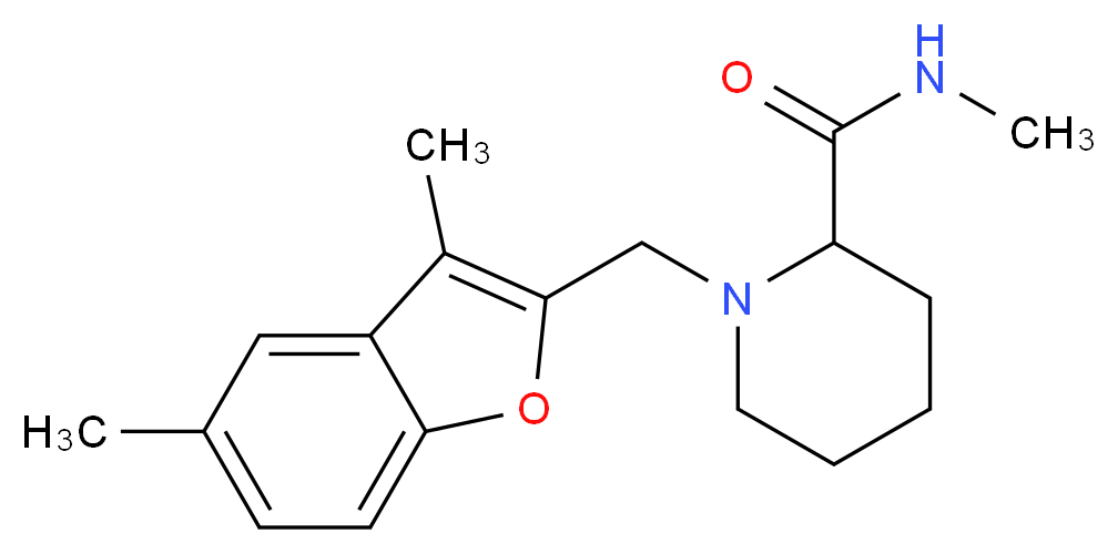1-[(3,5-dimethyl-1-benzofuran-2-yl)methyl]-N-methylpiperidine-2-carboxamide_分子结构_CAS_)