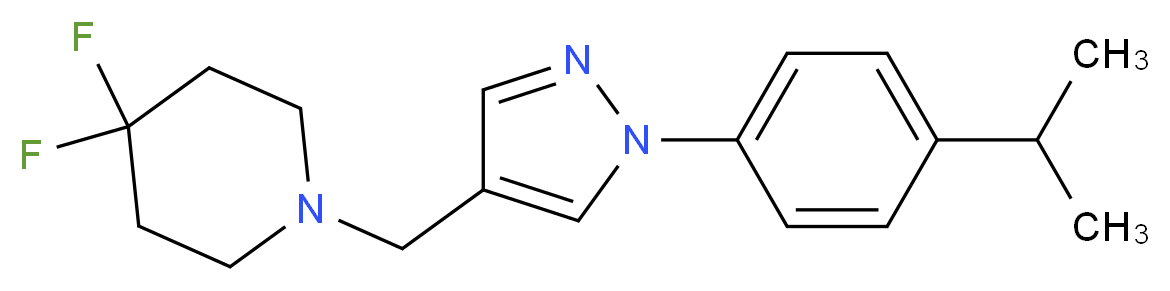 4,4-difluoro-1-{[1-(4-isopropylphenyl)-1H-pyrazol-4-yl]methyl}piperidine_分子结构_CAS_)