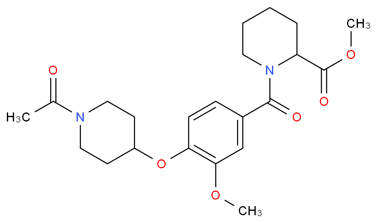 methyl 1-{4-[(1-acetyl-4-piperidinyl)oxy]-3-methoxybenzoyl}-2-piperidinecarboxylate_分子结构_CAS_)