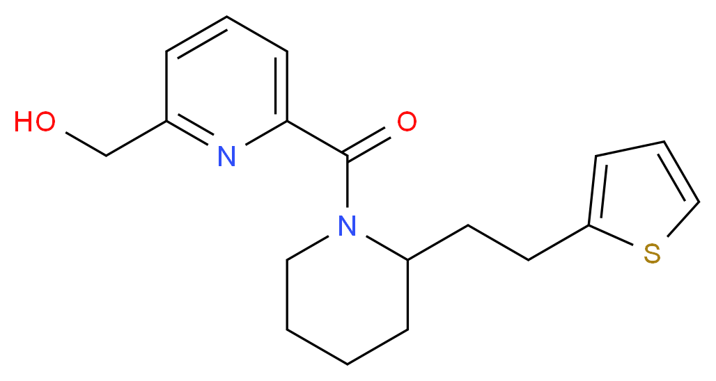 [6-({2-[2-(2-thienyl)ethyl]-1-piperidinyl}carbonyl)-2-pyridinyl]methanol_分子结构_CAS_)