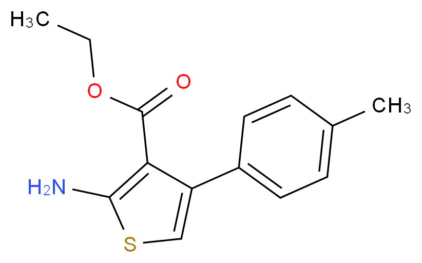 2-Amino-4-p-tolyl-thiophene-3-carboxylic acid ethyl ester_分子结构_CAS_15854-08-7)