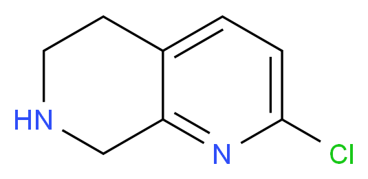 2-chloro-5,6,7,8-tetrahydro-1,7-naphthyridine_分子结构_CAS_1196145-69-3)