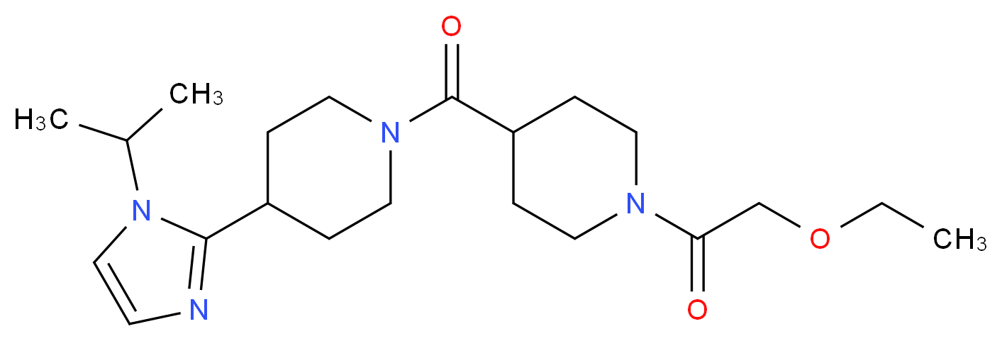 1-(ethoxyacetyl)-4-{[4-(1-isopropyl-1H-imidazol-2-yl)piperidin-1-yl]carbonyl}piperidine_分子结构_CAS_)