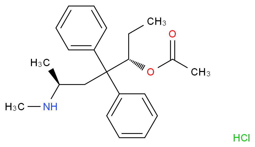 (3S,6S)-6-(methylamino)-4,4-diphenylheptan-3-yl acetate hydrochloride_分子结构_CAS_55096-75-8