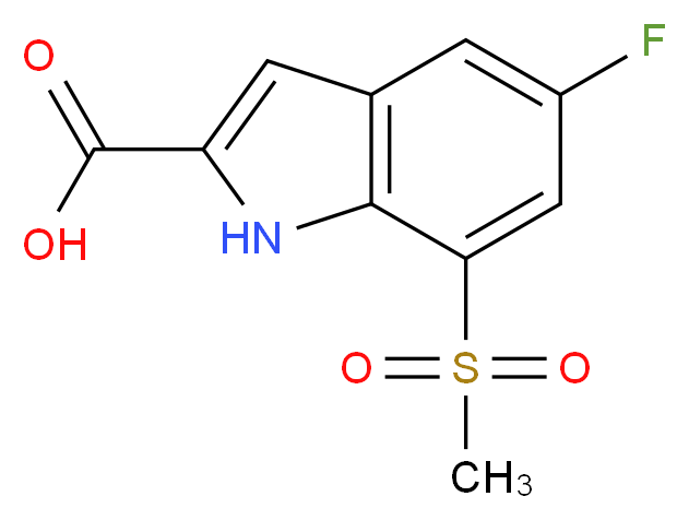 5-Fluoro-7-(methylsulfonyl)-1H-indole-2-carboxylic acid_分子结构_CAS_849035-87-6)