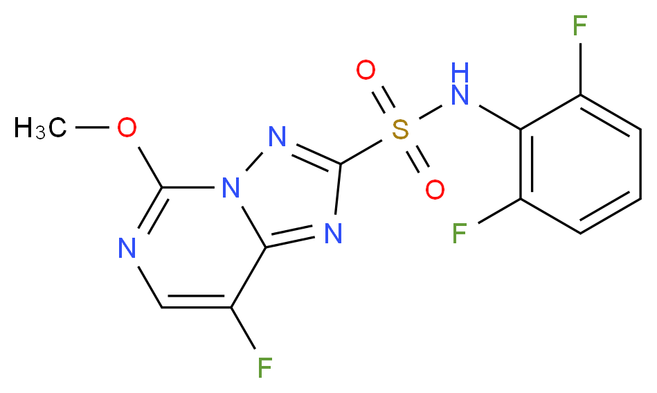 N-(2,6-difluorophenyl)-8-fluoro-5-methoxy-[1,2,4]triazolo[1,5-c]pyrimidine-2-sulfonamide_分子结构_CAS_145701-23-1