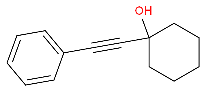 1-(2-phenylethynyl)cyclohexan-1-ol_分子结构_CAS_20109-09-5