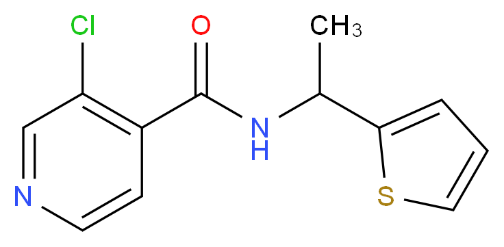 3-chloro-N-[1-(2-thienyl)ethyl]isonicotinamide_分子结构_CAS_)