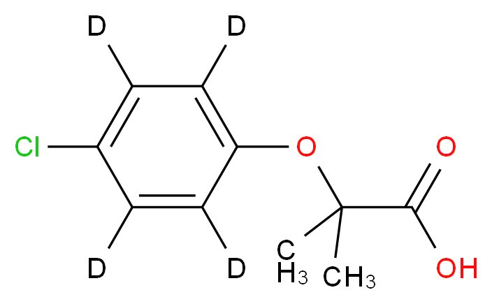 2-[4-chloro(<sup>2</sup>H<sub>4</sub>)phenoxy]-2-methylpropanoic acid_分子结构_CAS_1184991-14-7