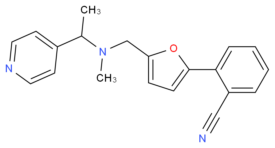 2-(5-{[methyl(1-pyridin-4-ylethyl)amino]methyl}-2-furyl)benzonitrile_分子结构_CAS_)