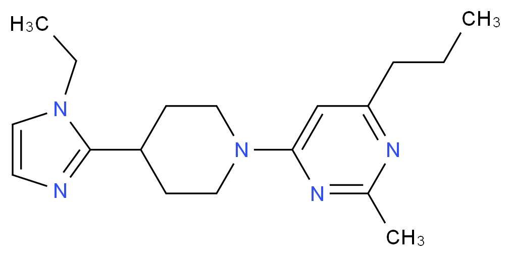 4-[4-(1-ethyl-1H-imidazol-2-yl)-1-piperidinyl]-2-methyl-6-propylpyrimidine_分子结构_CAS_)