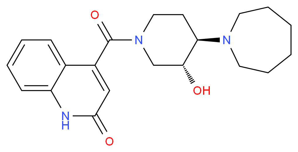 4-{[(3R*,4R*)-4-(1-azepanyl)-3-hydroxy-1-piperidinyl]carbonyl}-2(1H)-quinolinone_分子结构_CAS_)