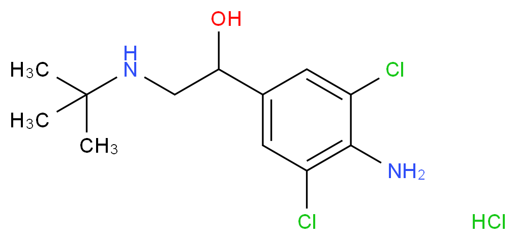 1-(4-amino-3,5-dichlorophenyl)-2-(tert-butylamino)ethan-1-ol hydrochloride_分子结构_CAS_50306-03-1