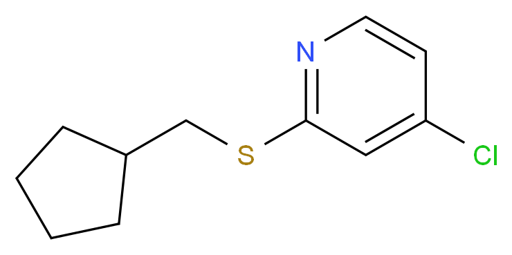 4-Chloro-2-((cyclopentylMethyl)thio)pyridine_分子结构_CAS_1346707-41-2)